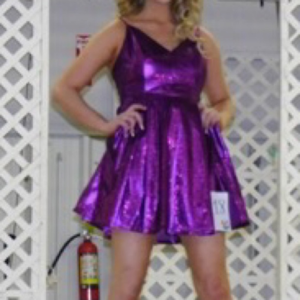 Metallic Purple Dress - Picture 4 of 4